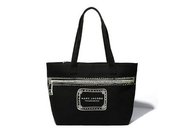 Porcellana Regalo promozionale alla moda nero riutilizzabile delle borse di totalizzatore della tela con il logo della società fornitore