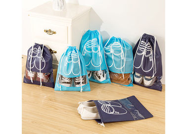 Porcellana La scarpa del cordone del poliestere insacca l'abitudine promozionale stampata per il viaggio facile fornitore